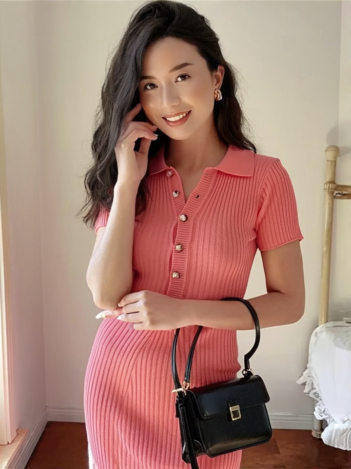 Sculpted Elegance Knit Dress