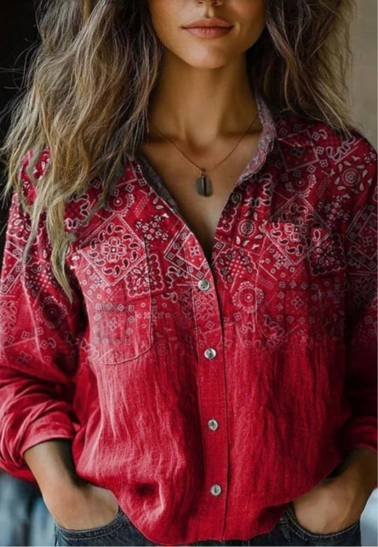 Emma | Vintage Printed Blouse