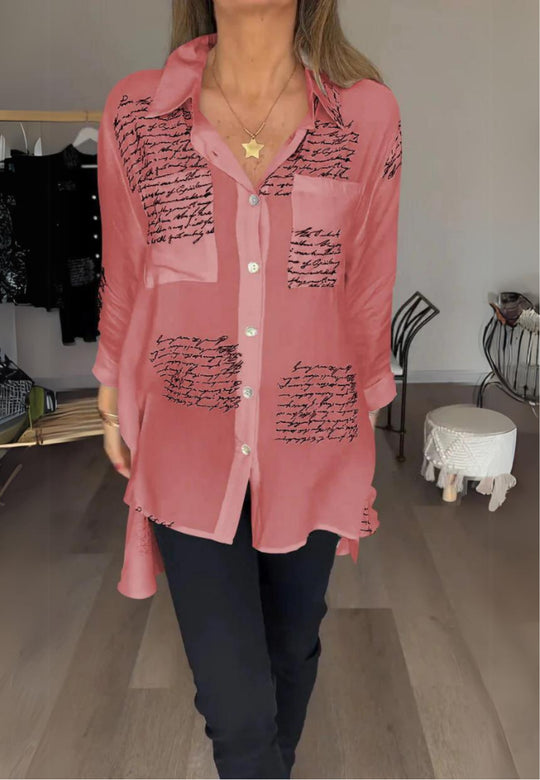 Tiemona | Script Button-Up Shirt