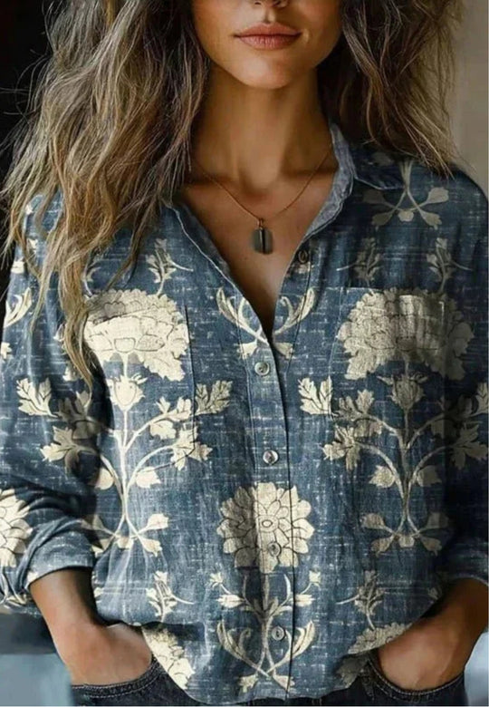 Emma | Vintage Printed Blouse