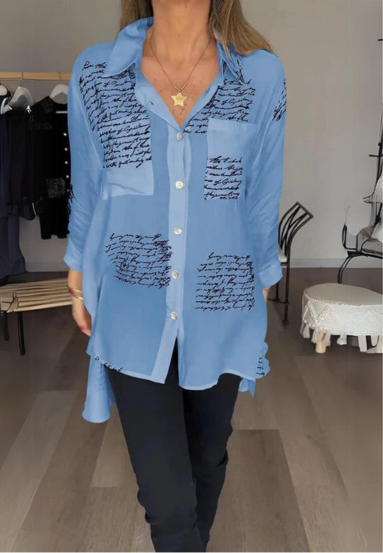 Tiemona | Script Button-Up Shirt