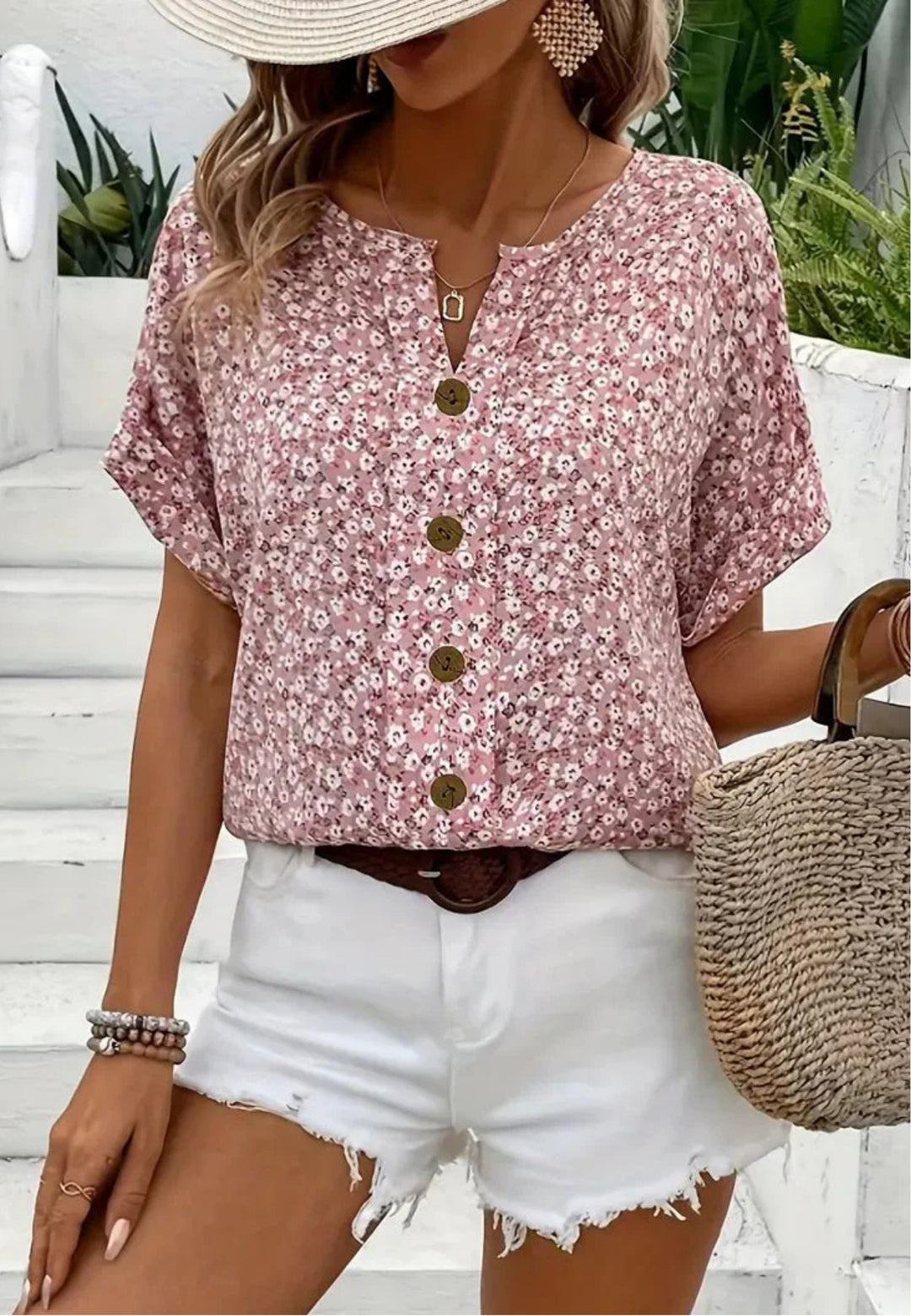 Wolena | Wildflower Notch Blouse