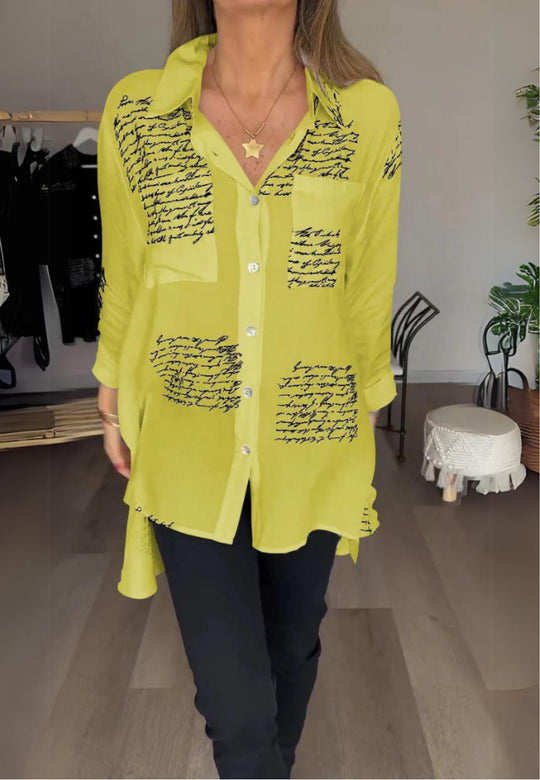 Tiemona | Script Button-Up Shirt