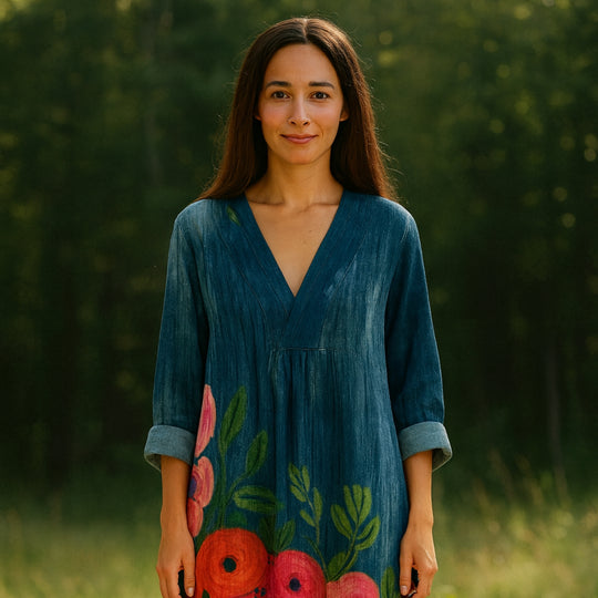 Poppy | Watercolor Floral Cotton Maxi Dress