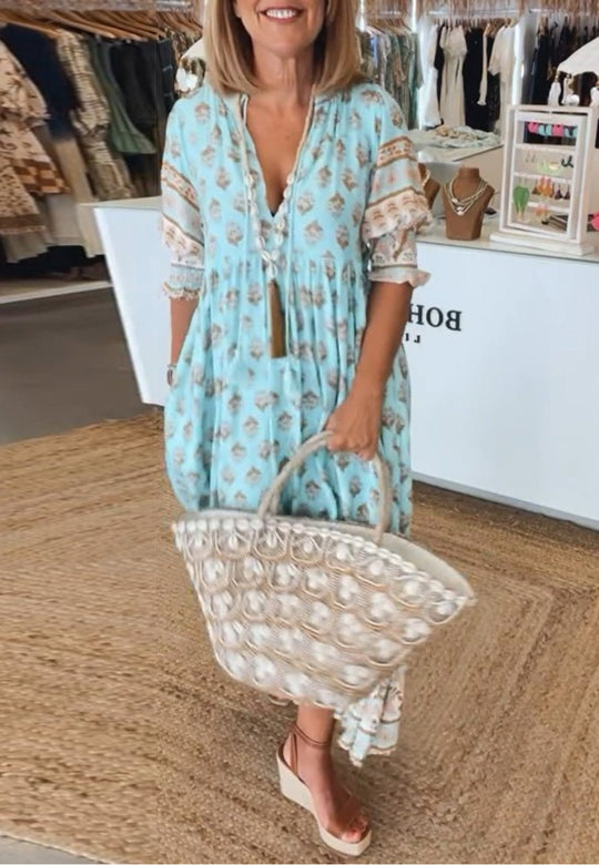 Mana | Chic Floral V-Neck Dress