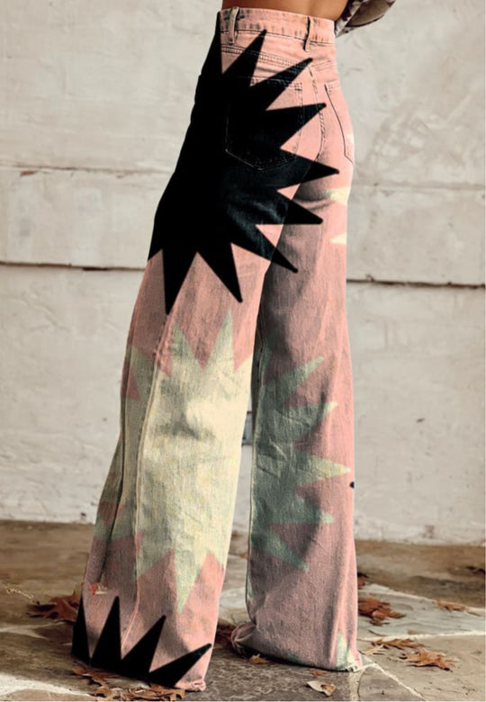 Tamsin | Retro Burst Wide-Leg Denim