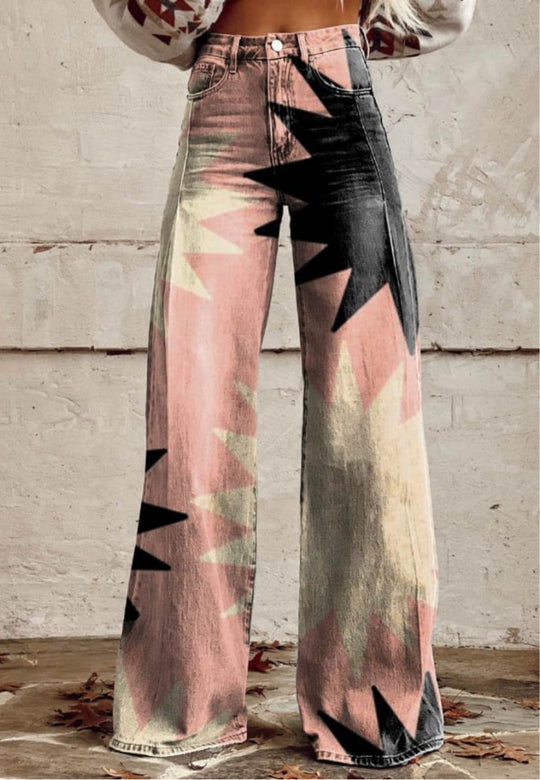 Tamsin | Retro Burst Wide-Leg Denim