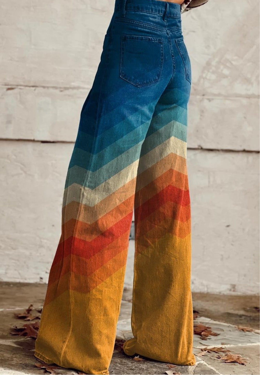 Mabel | Retro Chevron Ombre Wide-Leg Pants