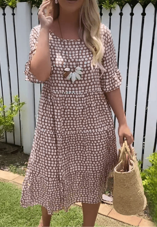Zora | Sable Short-Sleeve Midi Dress