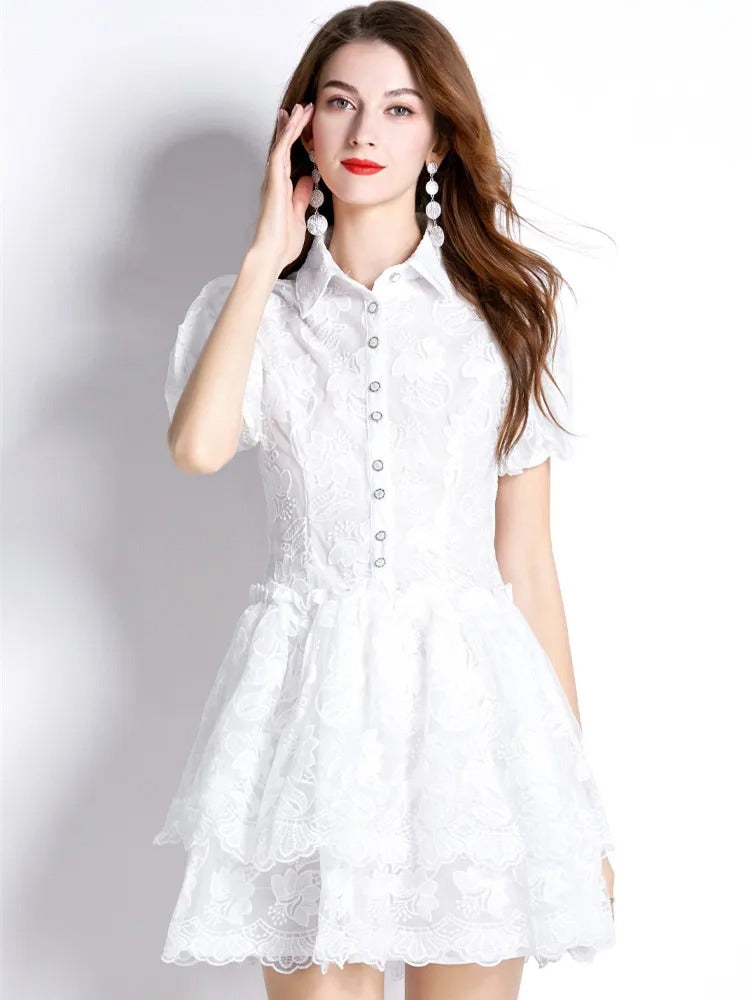 Vienna Lace Shirt Dress