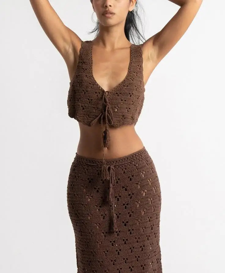 Cocoa Crochet Two-Piece Set
